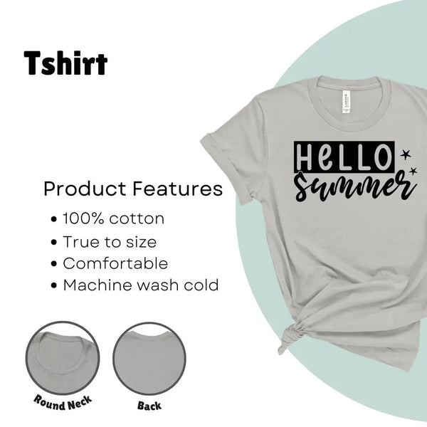 Hello Summer Men's Short Sleeve T-Shirt - Lake Summer Tee, Vacation Outfit, Gift for Him, Father's Day, Summer