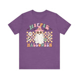 Hippie Halloween Shirt - Retro Ghost Witch Peace Sign Graphic Tee