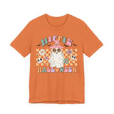 Hippie Halloween Shirt - Retro Ghost Witch Peace Sign Graphic Tee