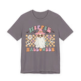 Hippie Halloween Shirt - Retro Ghost Witch Peace Sign Graphic Tee