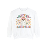 Hippie Halloween Sweatshirt - Retro Ghost Witch Peace Sign Graphic Sweater