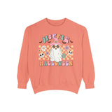 Hippie Halloween Sweatshirt - Retro Ghost Witch Peace Sign Graphic Sweater