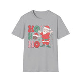 Ho Ho Ho Christmas Graphic Tee - Santa, Disco Ball, and Christmas Spirit