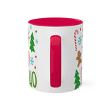 Ho Ho Ho Christmas Mug - Festive Santa and Reindeer Holiday Coffee Cup, Perfect Christmas Gift