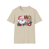 Ho Ho Ho Christmas Santa T-Shirt _ Festive Santa Claus Graphic Tee with Gifts