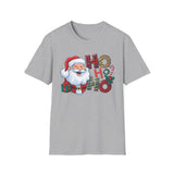 Ho Ho Ho Christmas Santa T-Shirt _ Festive Santa Claus Graphic Tee with Gifts