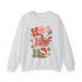 Ho Ho Ho Crewneck Sweatshirt - Cute Christmas Characters Christmas Sweater - Festive Fun