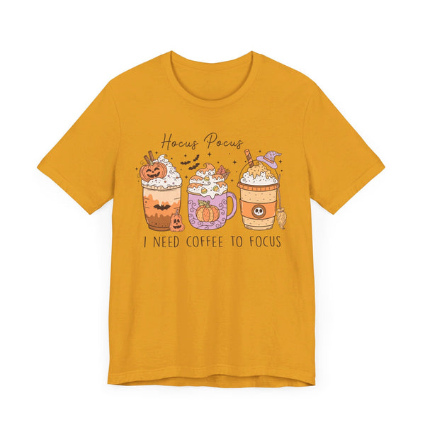 Hocus Pocus I Need Coffee to Focus Halloween Shirt - Witchy Coffee Drinks Graphic Tee