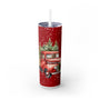 Holiday Christmas Tumbler - Red Truck with Snow and Christmas Tree, Perfect for Holiday Drinks