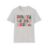 Holly Jolly Babe Christmas Cup Graphic Tee - Holiday Mug, Hot Cocoa, Funny Christmas Shirt, Christmas Vibes Tee