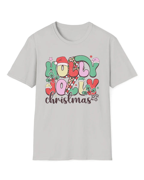 Holly Jolly Christmas Fun Holiday Vibes Candy Cane Tee