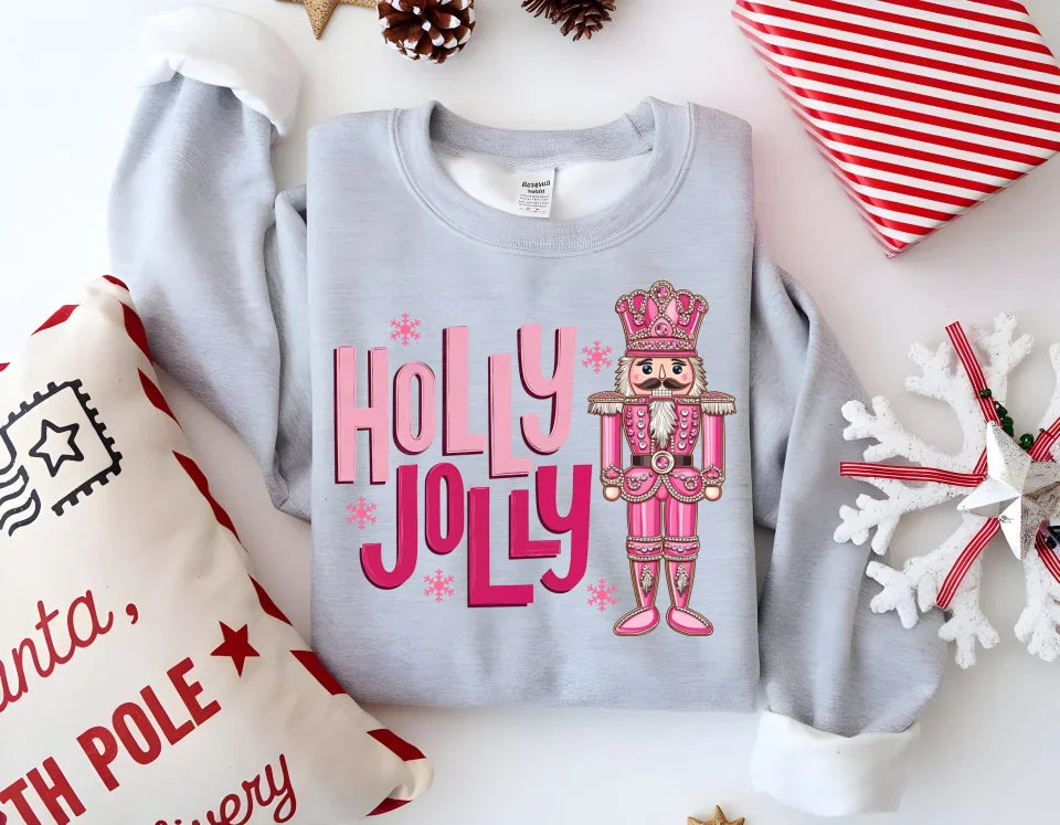 Holly Jolly Christmas T-Shirt - Festive Nutcracker Graphic Tee, Cute Holiday Shirt for Christmas Cheer