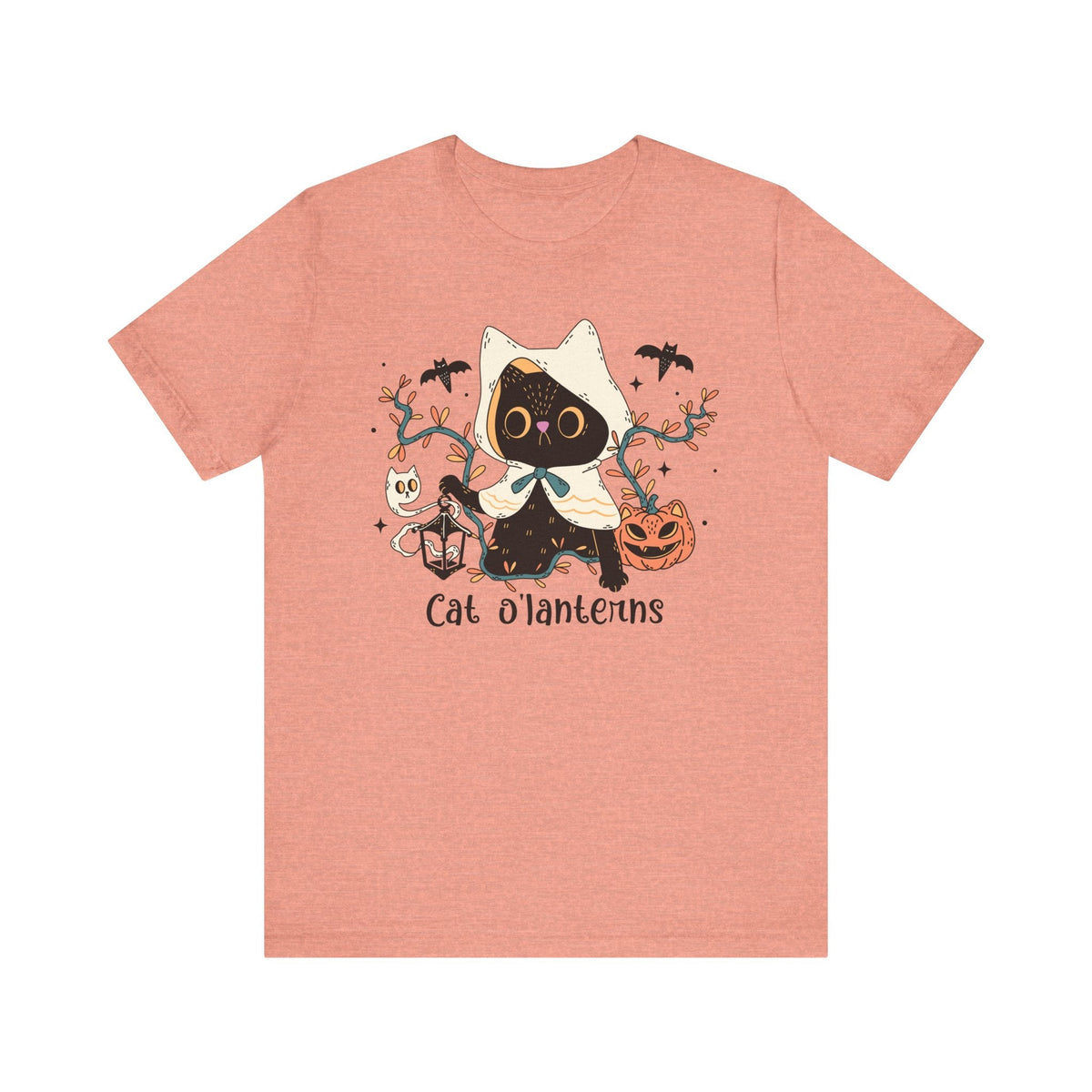 Hooded Ghost Cat – Spooky Halloween Cute Graphic Tee