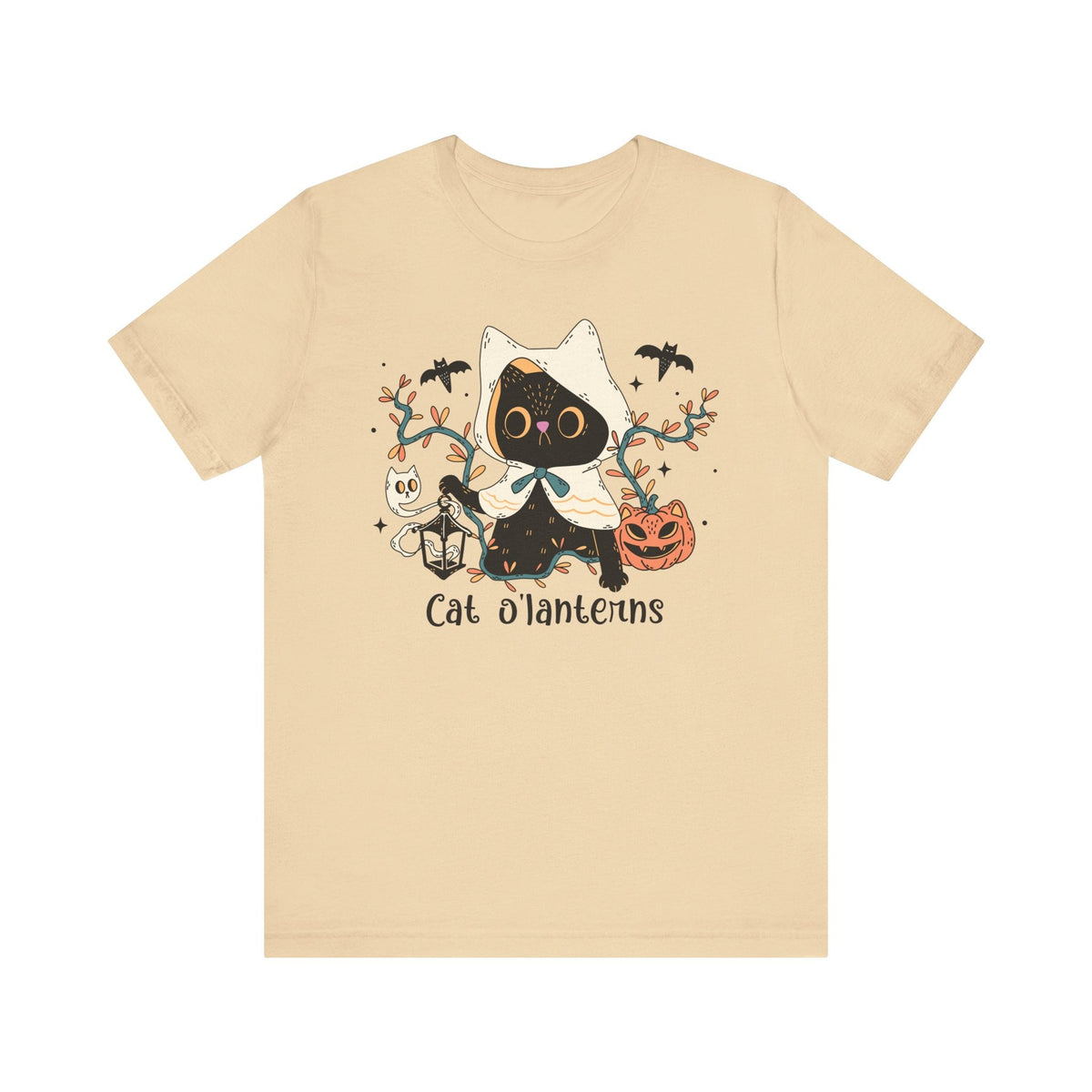 Hooded Ghost Cat – Spooky Halloween Cute Graphic Tee