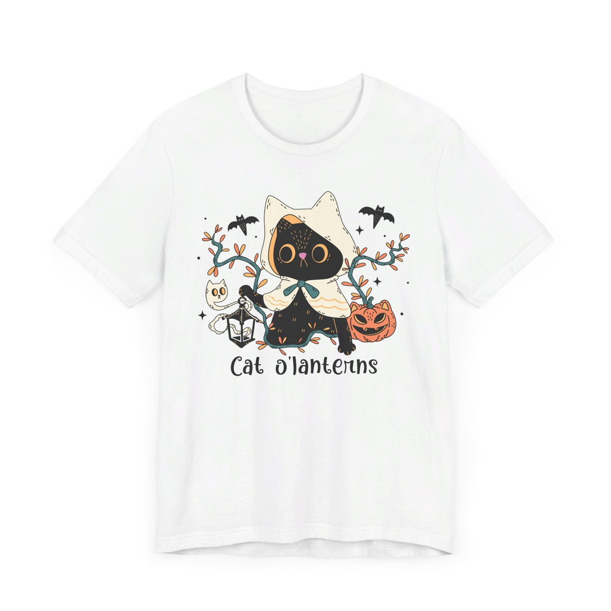 Hooded Ghost Cat – Spooky Halloween Cute Graphic Tee