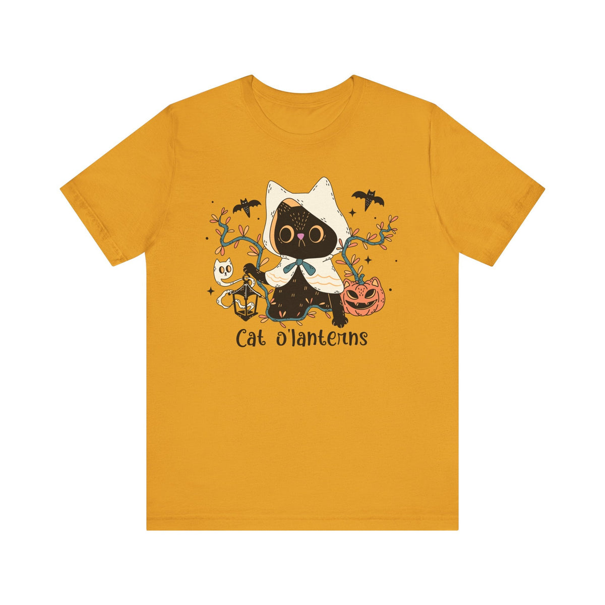 Hooded Ghost Cat – Spooky Halloween Cute Graphic Tee