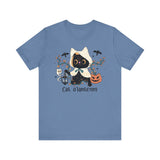 Hooded Ghost Cat – Spooky Halloween Cute Graphic Tee