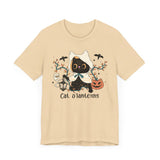 Hooded Ghost Cat – Spooky Halloween Cute Graphic Tee