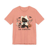 Hooded Ghost Cat – Spooky Halloween Cute Graphic Tee