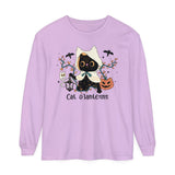 Hooded Ghost Cat – Spooky Halloween Long Sleeve T-Shirt Cute Graphic Tee