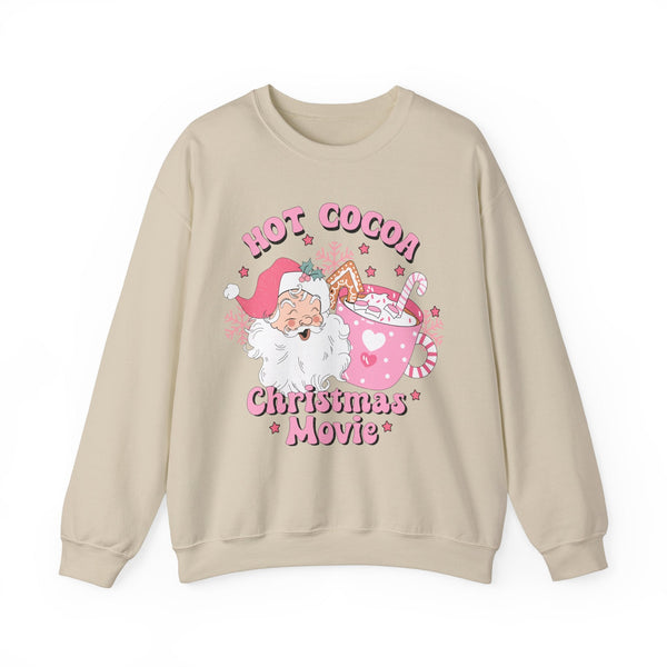 Hot Cocoa & Christmas Movie Crewneck Sweatshirt - Cozy Holiday Christmas Sweater