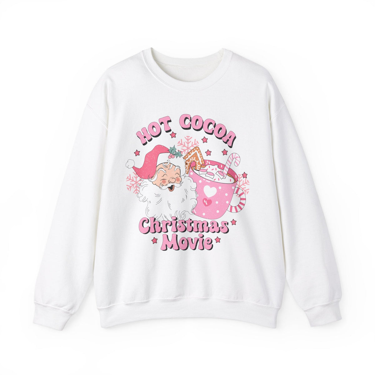 Hot Cocoa & Christmas Movie Crewneck Sweatshirt - Cozy Holiday Christmas Sweater