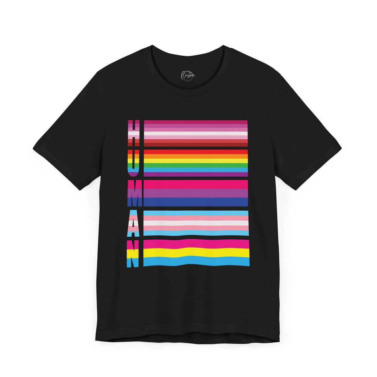 Human LGBT Gay Transgender - Rainbow Pride Tee | Equality Shirt | LGBTQ+ Support Apparel | Colorful Gay Pride T-Shirt |