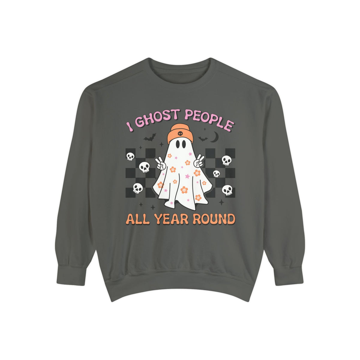 I Ghost People All Year Round - Funny Halloween Ghost Graphic Sweater