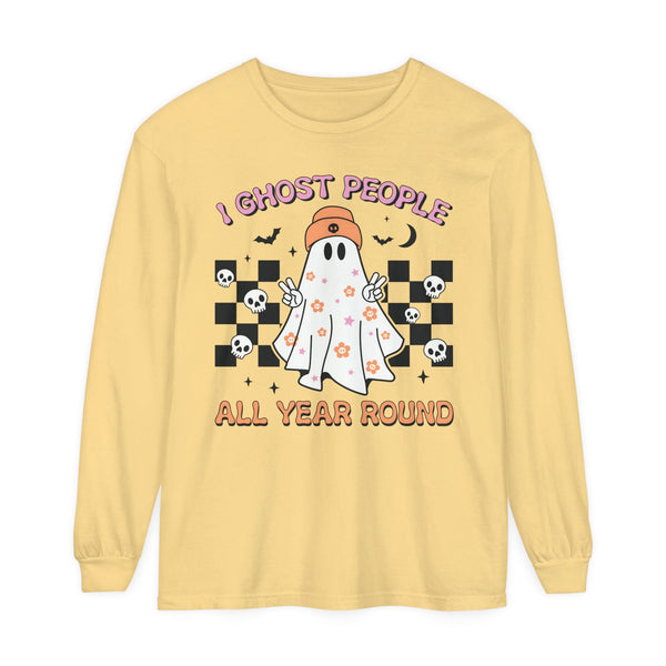 I Ghost People All Year Round - Funny Halloween Ghost Graphic Tee