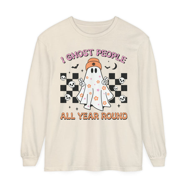 I Ghost People All Year Round - Funny Halloween Ghost Graphic Tee