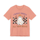 I Ghost People All Year Round - Funny Halloween Ghost Graphic Tee