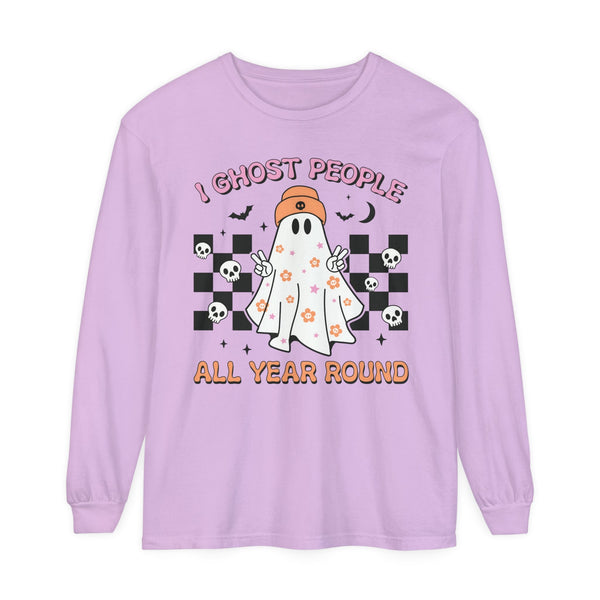 I Ghost People All Year Round - Funny Halloween Ghost Graphic Tee