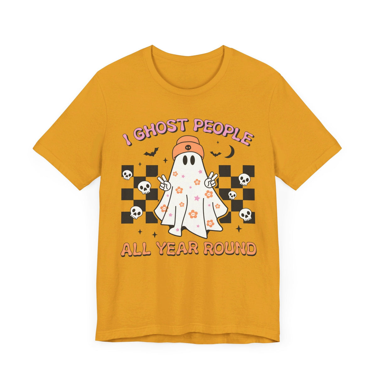 I Ghost People All Year Round - Funny Halloween Ghost Graphic Tee