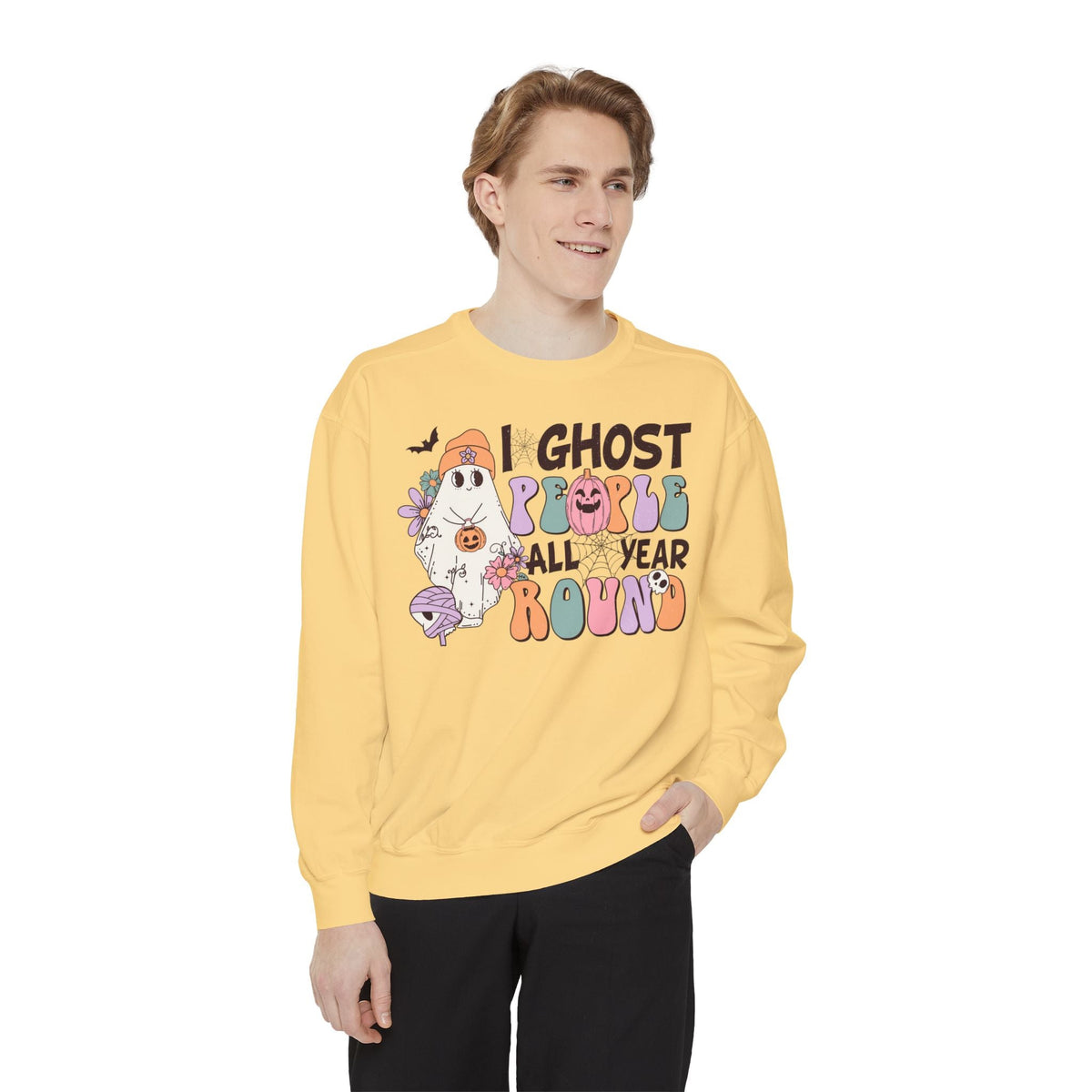 I Ghost People All Year Round Halloween Sweatshirt - Funny Ghost Graphic Sweater