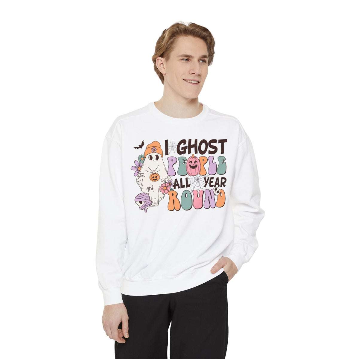 I Ghost People All Year Round Halloween Sweatshirt - Funny Ghost Graphic Sweater