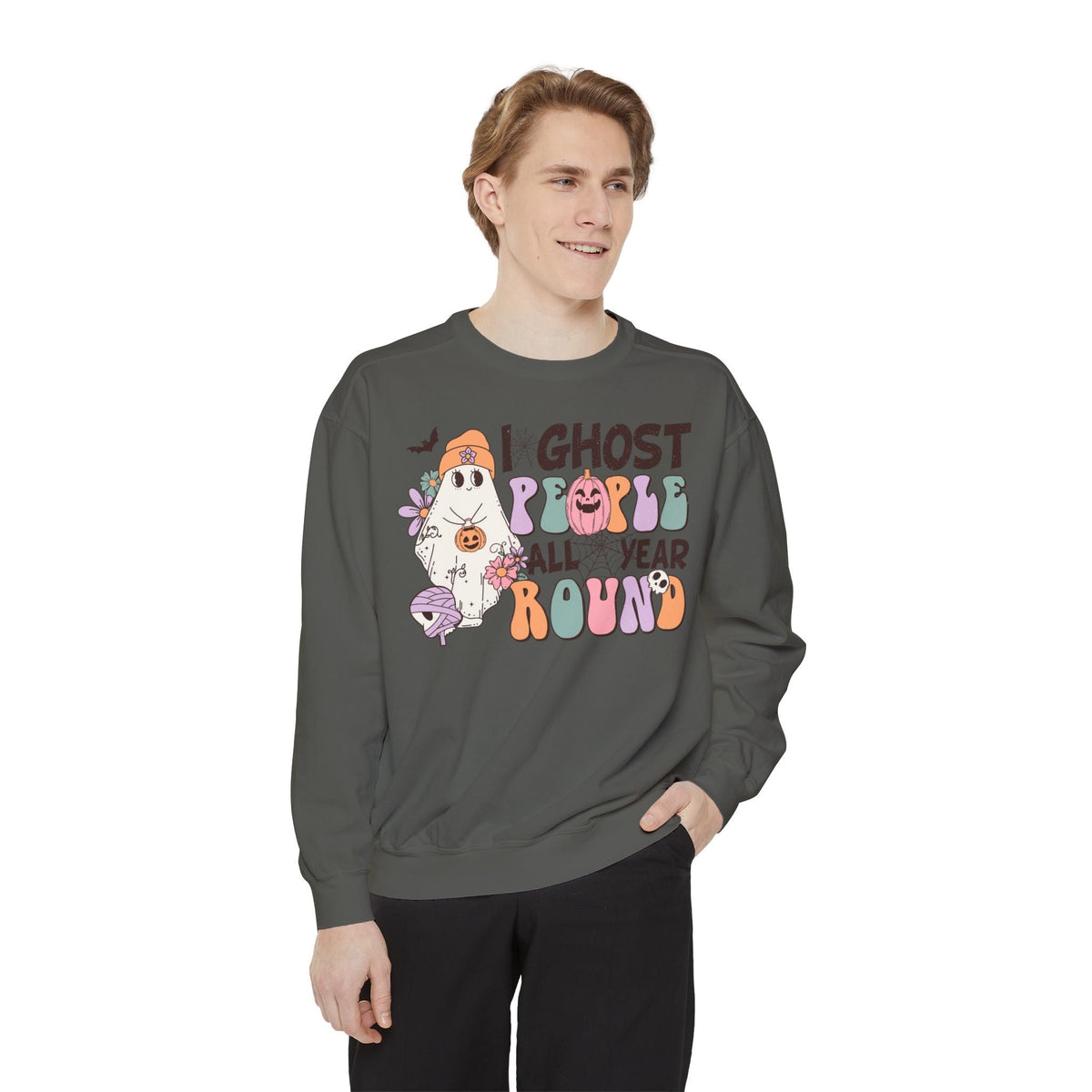 I Ghost People All Year Round Halloween Sweatshirt - Funny Ghost Graphic Sweater