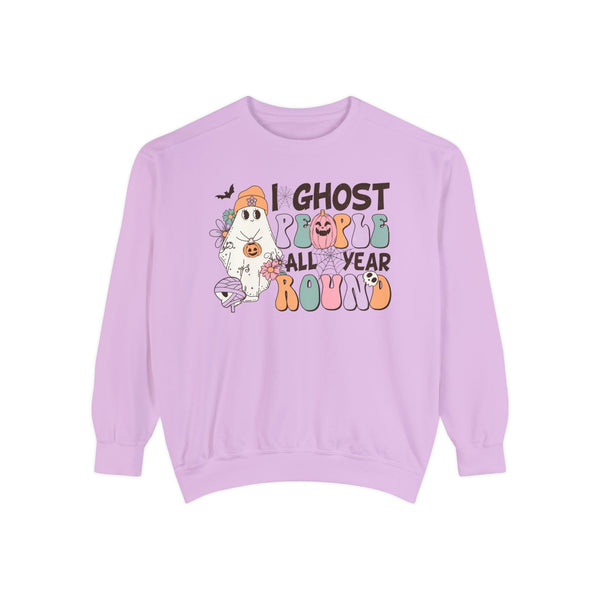 I Ghost People All Year Round Halloween Sweatshirt - Funny Ghost Graphic Sweater