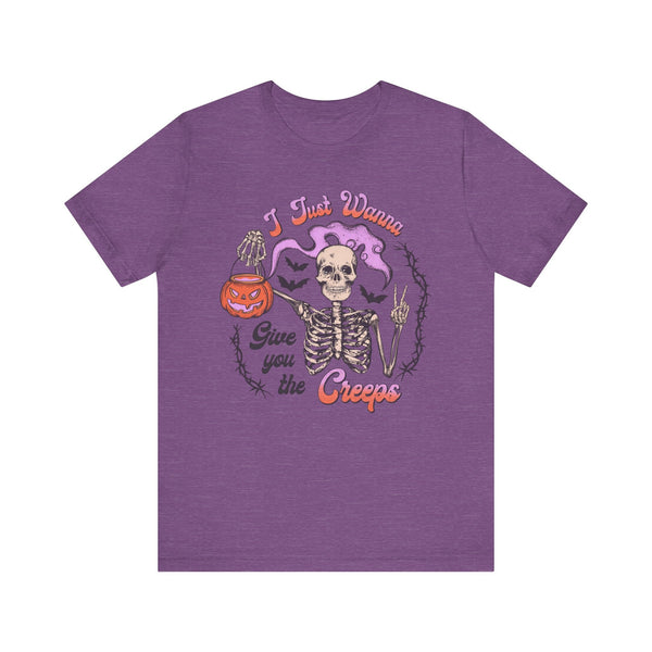 I Just Wanna Give You The Creeps - Retro Skeleton Halloween Shirt