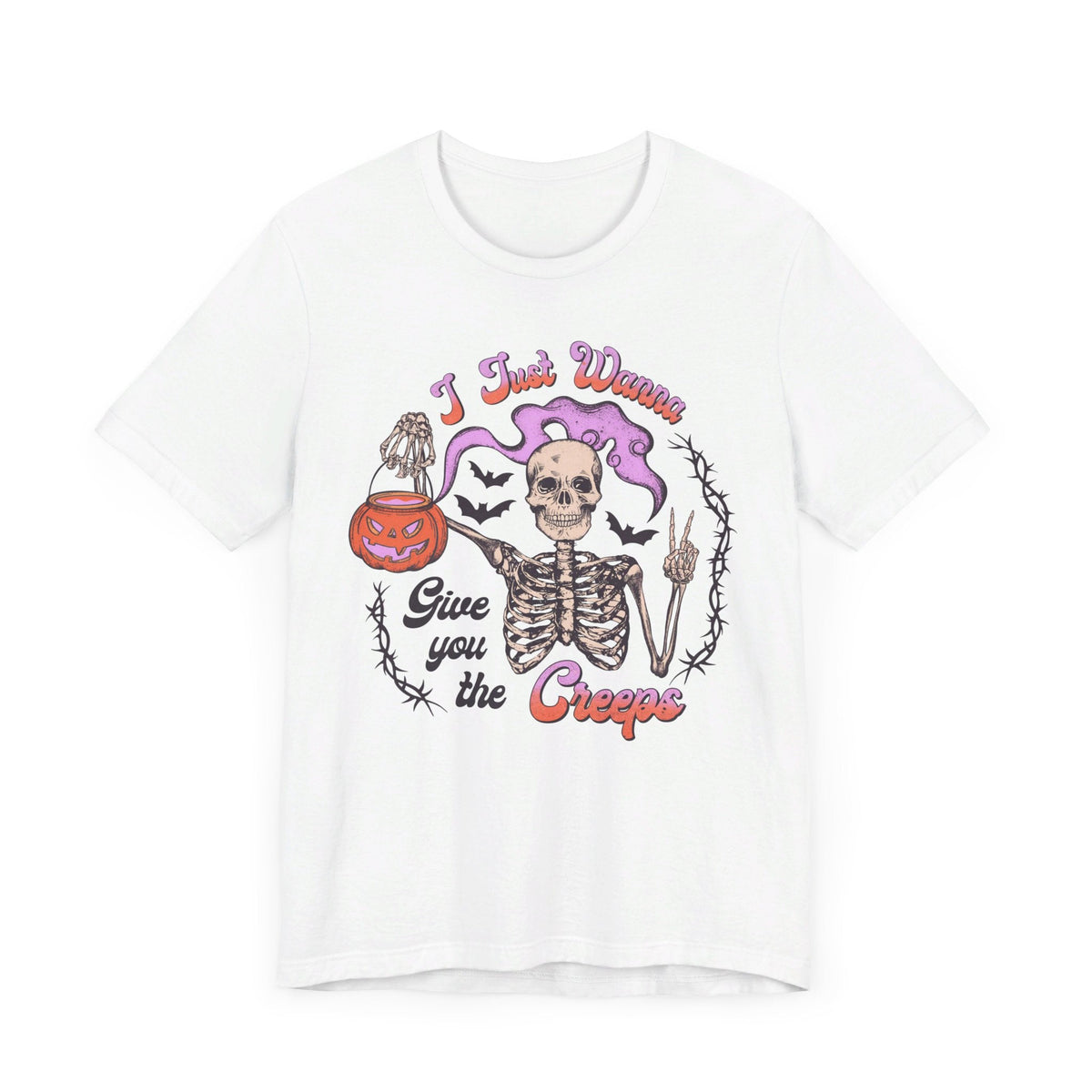 I Just Wanna Give You The Creeps - Retro Skeleton Halloween Shirt