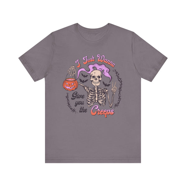 I Just Wanna Give You The Creeps - Retro Skeleton Halloween Shirt