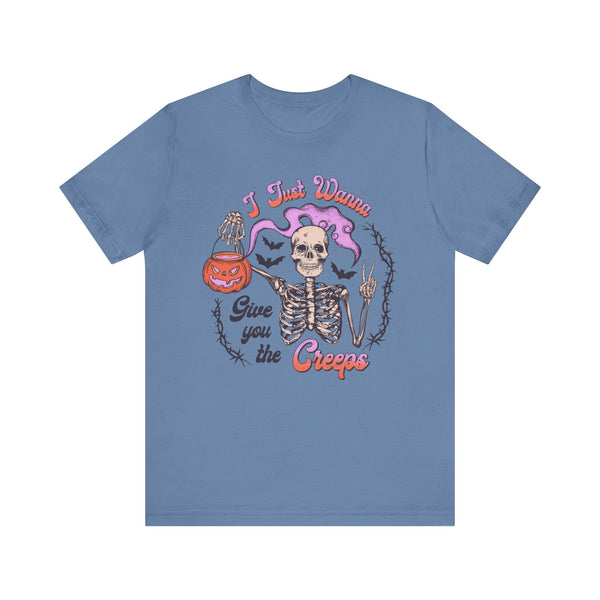 I Just Wanna Give You The Creeps - Retro Skeleton Halloween Shirt