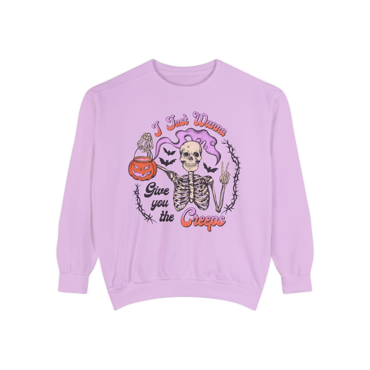 I Just Wanna Give You The Creeps - Retro Skeleton Halloween Sweatshirt