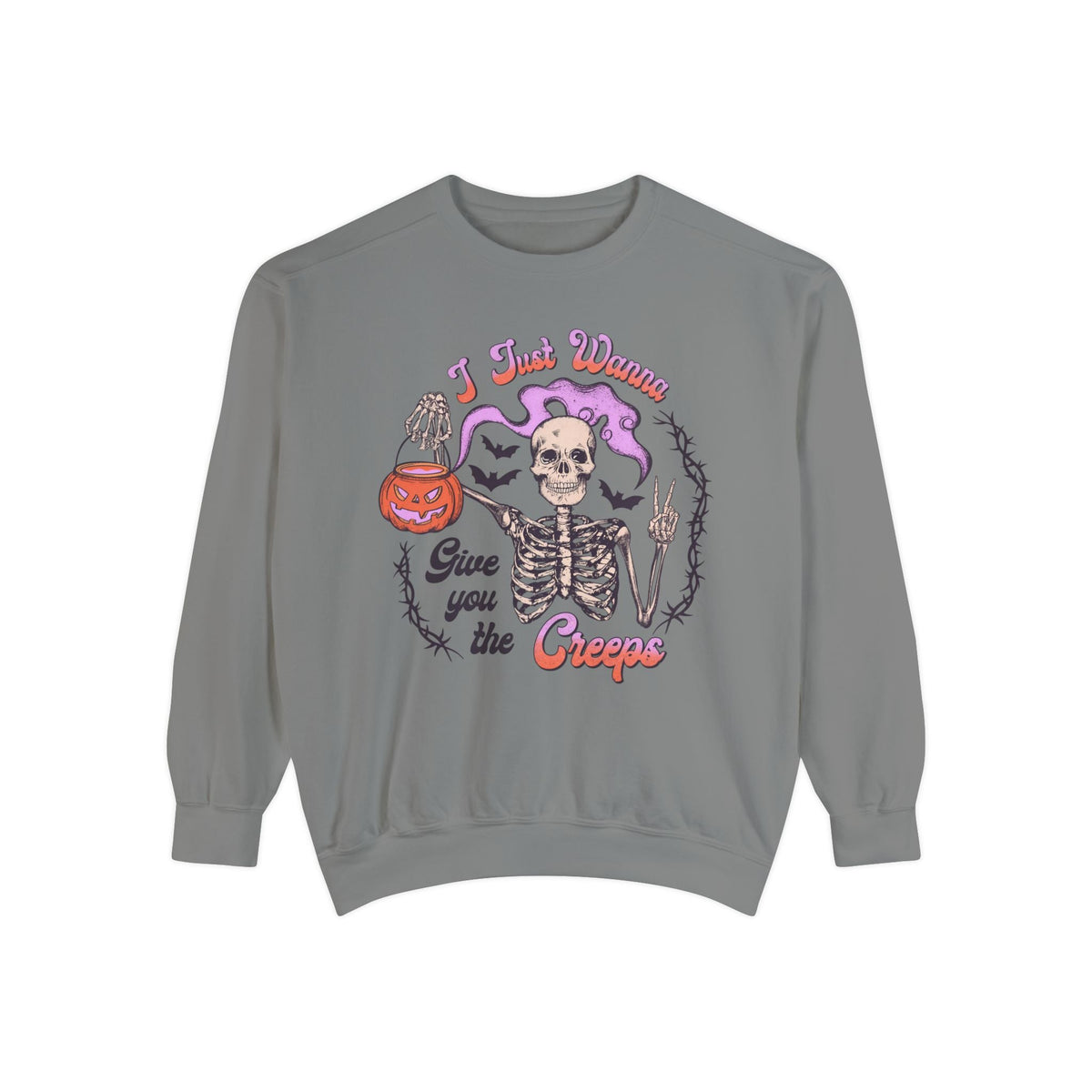 I Just Wanna Give You The Creeps - Retro Skeleton Halloween Sweatshirt