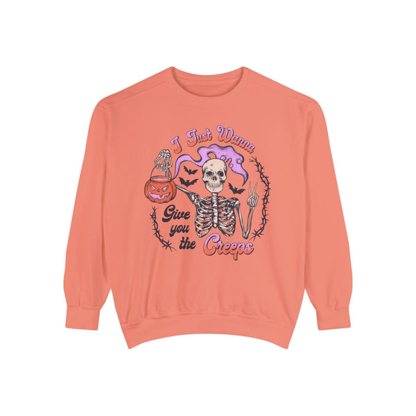 I Just Wanna Give You The Creeps - Retro Skeleton Halloween Sweatshirt