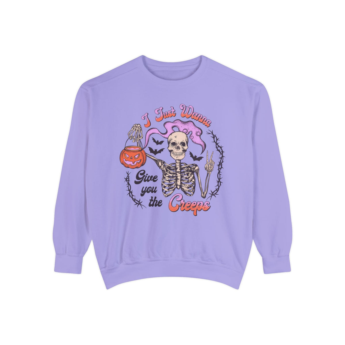 I Just Wanna Give You The Creeps - Retro Skeleton Halloween Sweatshirt