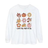 I Love Fall Most of All Long Sleeve T-Shirt - Cozy Autumn Graphic Tee - Retro Fall Icons Shirt - Cute Fall Season Top -