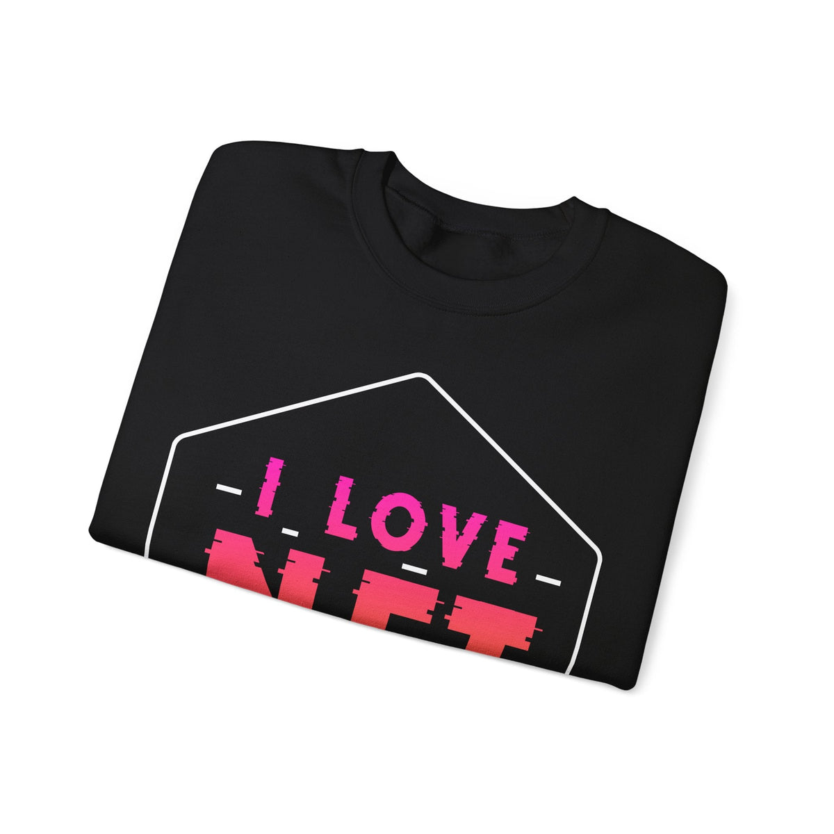 I Love NFT Crypto Crewneck Sweatshirt – Cryptocurrency Shirt for Enthusiasts, Traders, and Meme Lovers