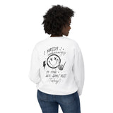 I Match Energy Sweatshirt - Cool Skeleton Hand and Smiley Graphic Pullover