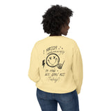 I Match Energy Sweatshirt - Cool Skeleton Hand and Smiley Graphic Pullover