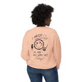 I Match Energy Sweatshirt - Cool Skeleton Hand and Smiley Graphic Pullover